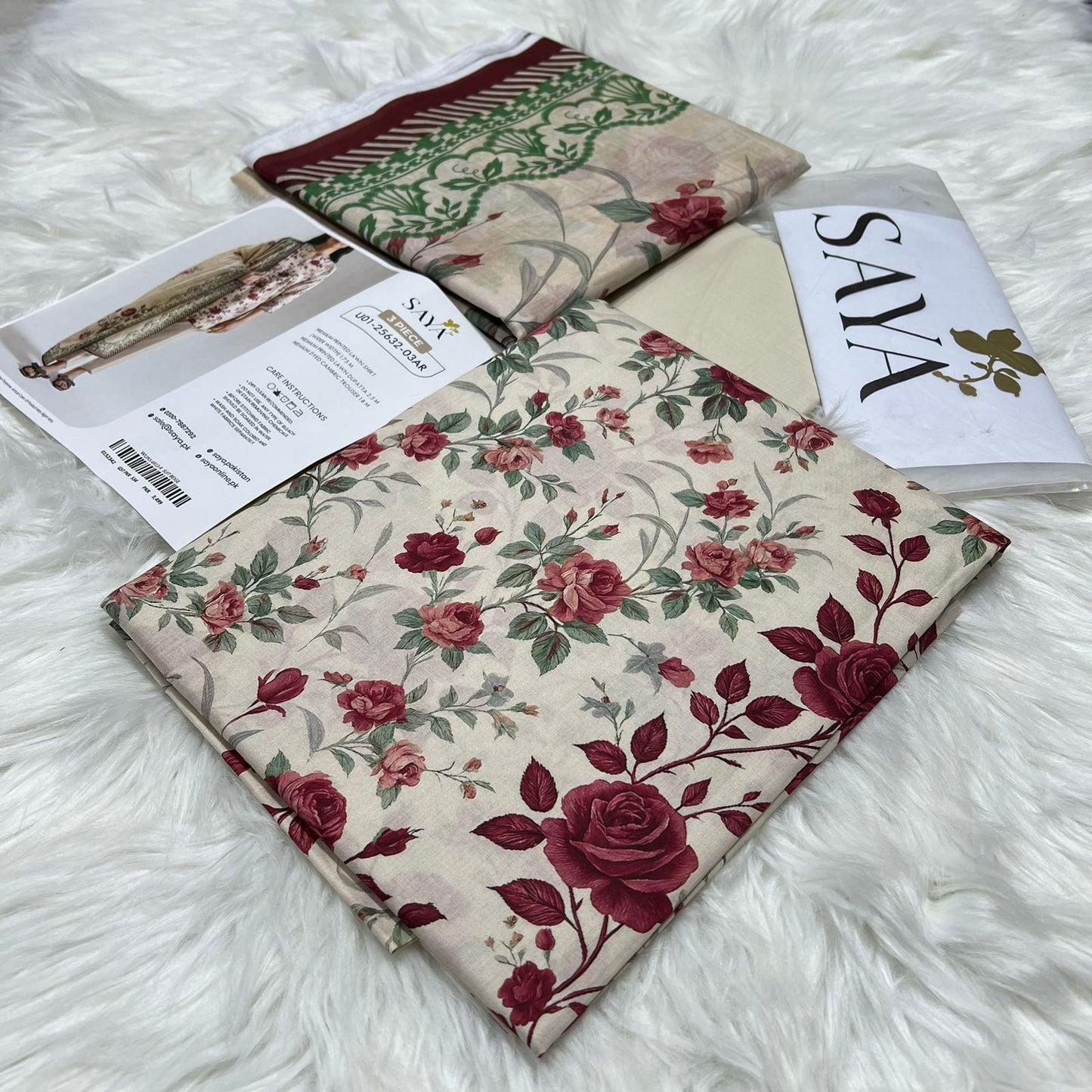 Bin Saeed Printed Lawn 3PC Suit