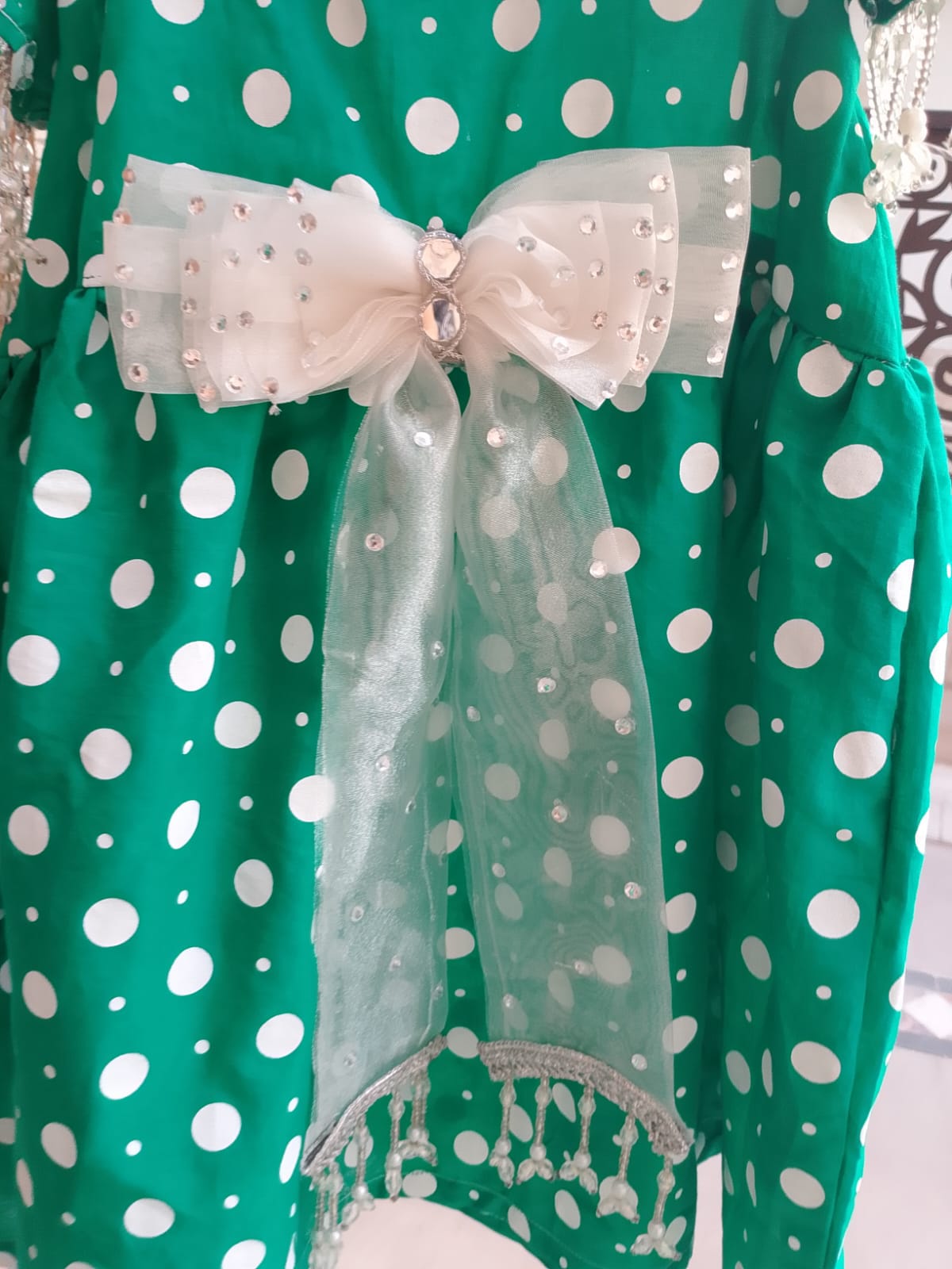 Polka Dot Frock with Tulip Shalwar