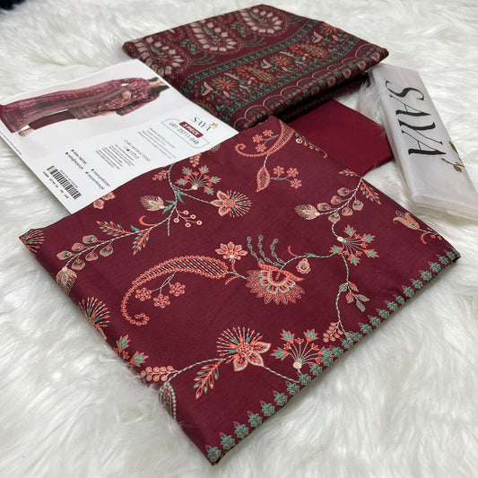 Bin Saeed Printed Lawn 3PC Suit