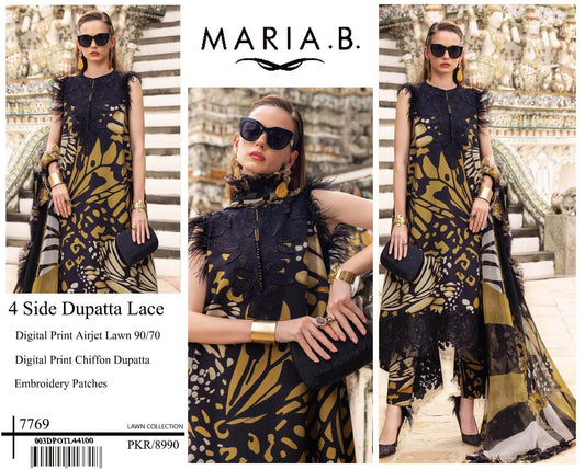 Digital Printed Airjet Lawn 3PC Suit (with Lace Dupatta)