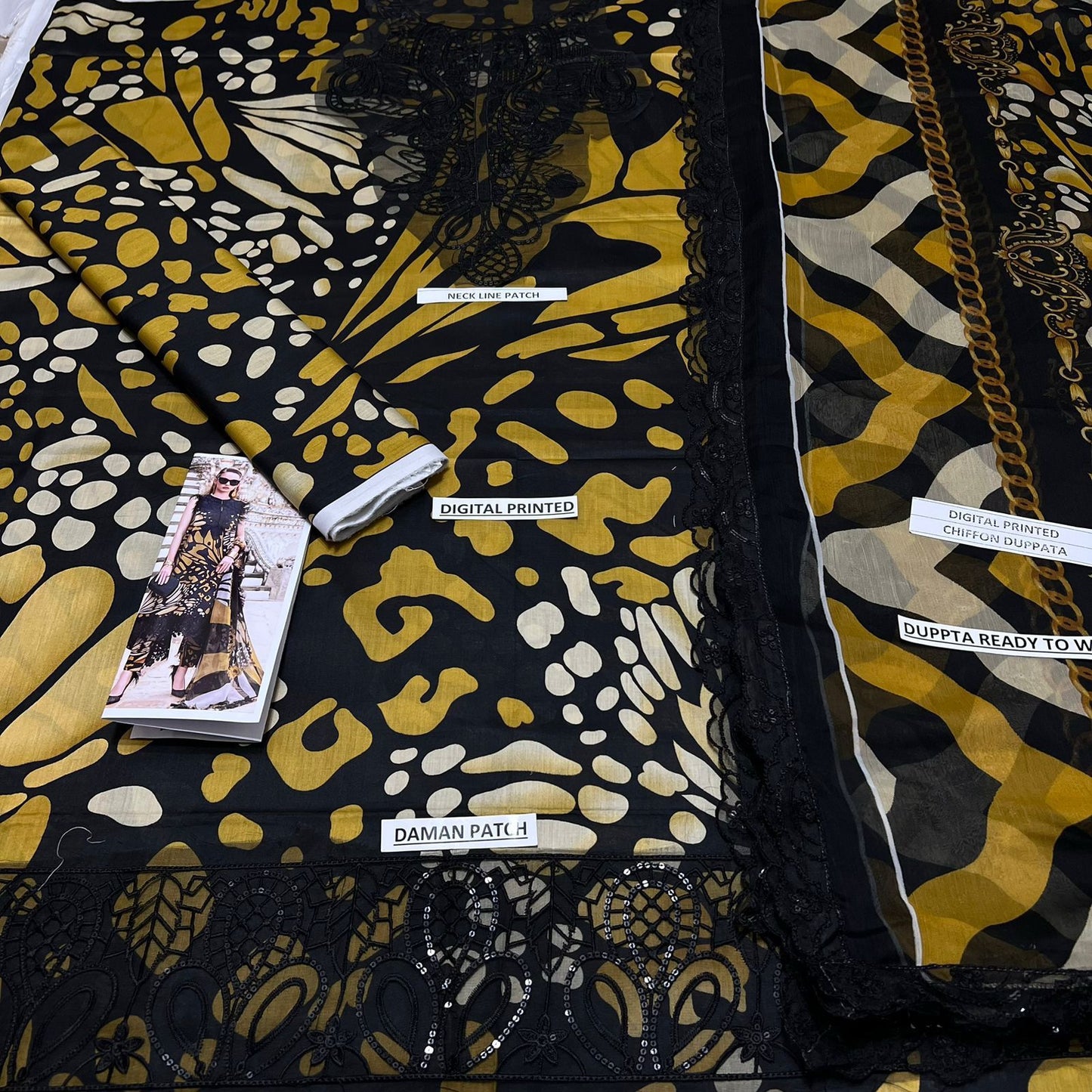 Digital Printed Airjet Lawn 3PC Suit (with Lace Dupatta)