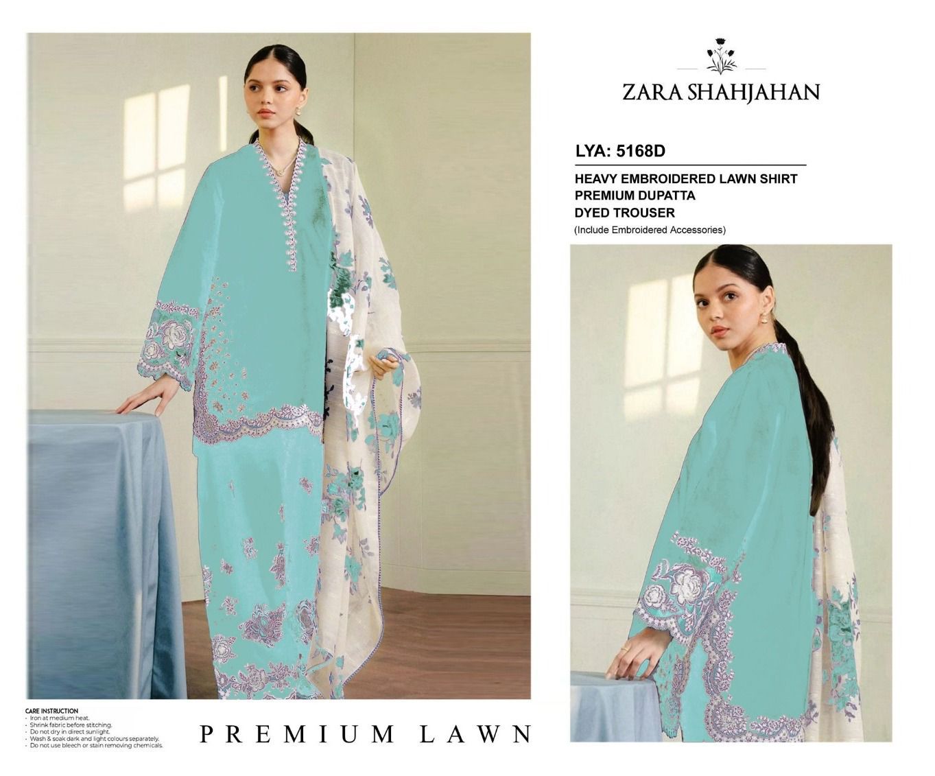 Zara Shahjahan Lawn 3PC (D#5068)