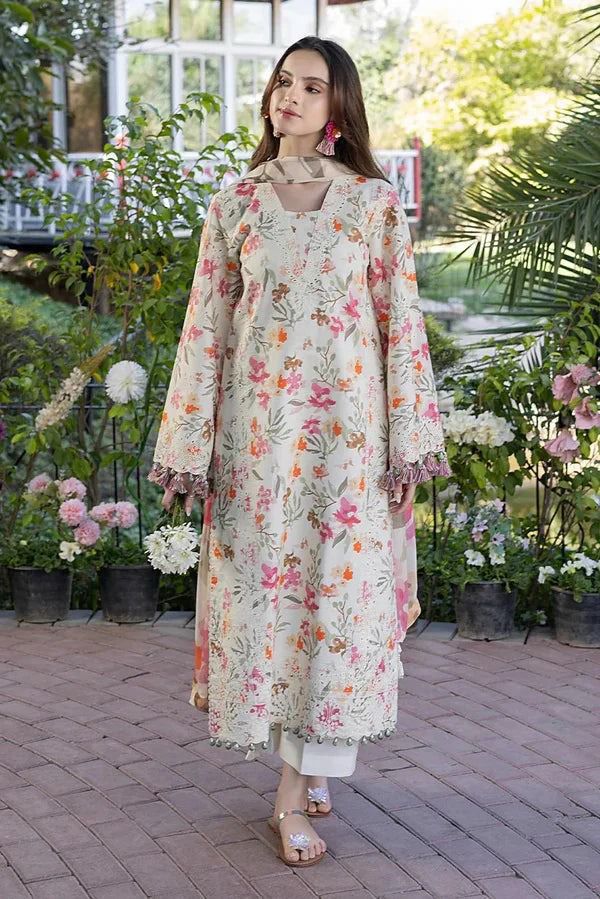 Digital Printed Airjet Lawn 3PC Suit (with Lace Dupatta)
